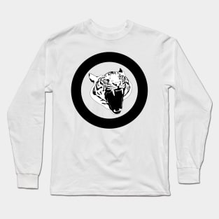 Roaring Tiger Line Drawing Long Sleeve T-Shirt